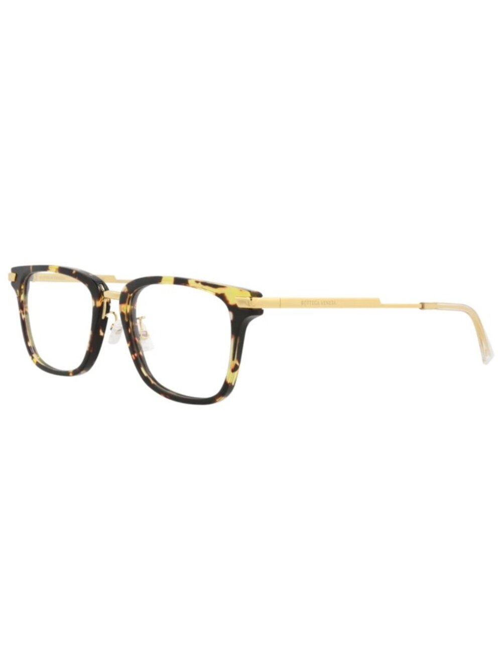 New Bottega Veneta Women's Eyeglasses Square Rectangle Acetate Frame Unisex Gold